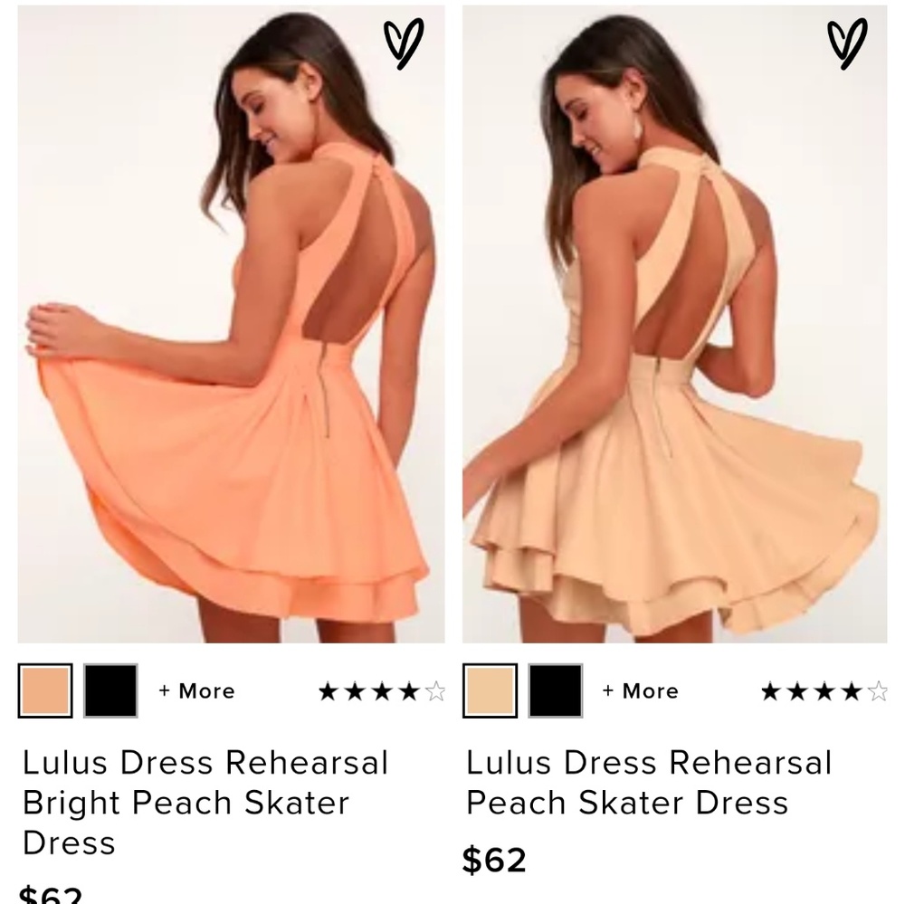 Lulu's bright peach dress rehearsal skater dress